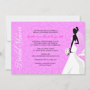 Elegante Silhouette Bridal Shower Invitación