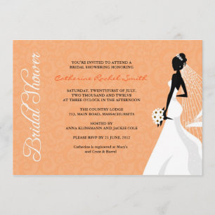 Elegante Silhouette Bridal Shower Invitación