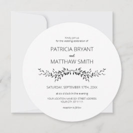 Elegante silueta de hojas Invitación a la boda