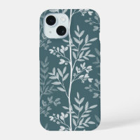 Elegante silueta floral de tiza de bosque profundo
