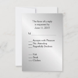 Elegante Silver Wedding RSVP con menú