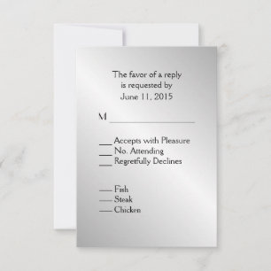 Elegante Silver Wedding RSVP con menú
