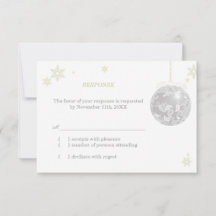 Elegante Silver Winter Wedter RSVP