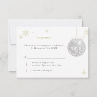 Elegante Silver Winter Wedter RSVP