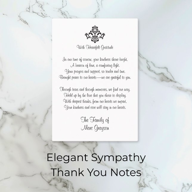 Elegante Simpatía Notas de agradecimiento (Elegant Sympathy Thank You Notes)