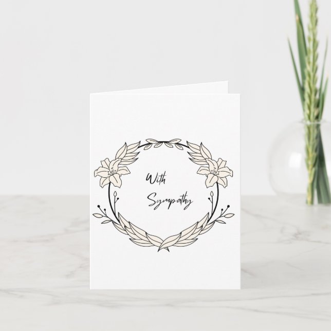 Elegante simpatía, tarjeta de condolencia. Editabl (Anverso)