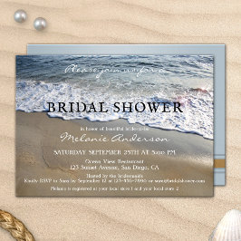 Elegante Simple Beach Bridal Ducha Invitación