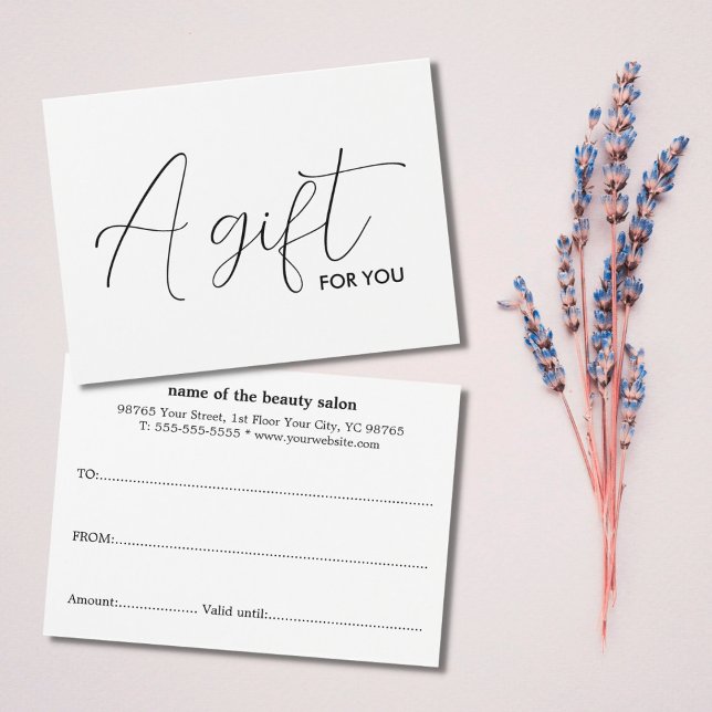 Elegante simple certificado de regalo blanco negro (Subido por el creador)