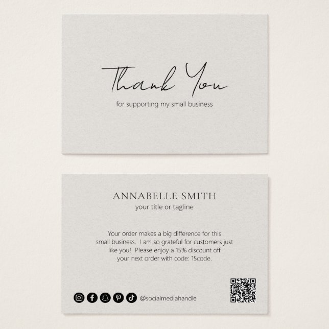 Elegante simple estilo moderno neutro orden beige  (Anverso y reverso)