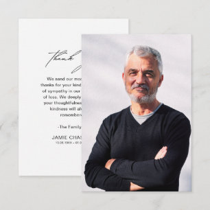 Elegante Simple Foto Funeral Tarjetas de Condolenc