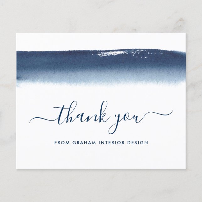 Elegante simple tarjeta de presupuesto azul de la  (Anverso)