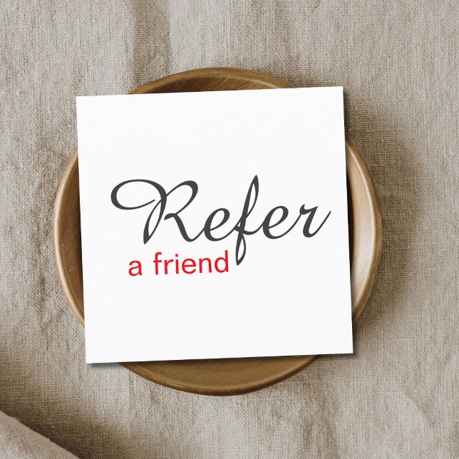 Elegante simple tarjeta de referencia roja blanca  (Subido por el creador)