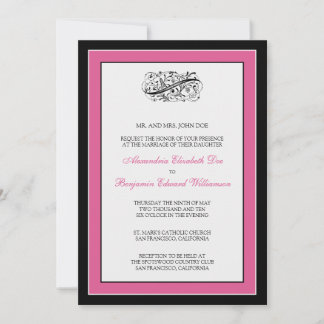 Elegante simplemente 5x7 Invitación a la boda negr