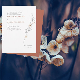 Elegante Simplicidad Delicada Invitación de Boda d