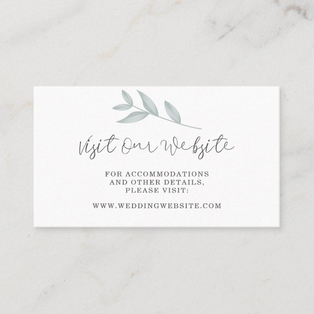Elegante sitio web Boda botánico Insertar tarjeta (Anverso)