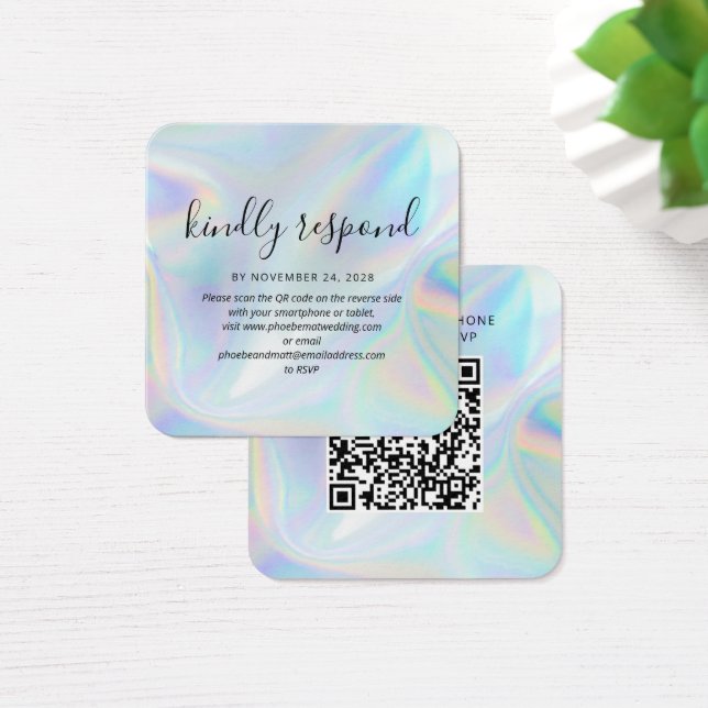 Elegante sitio web de Boda de código QR holográfic (Escritorio)