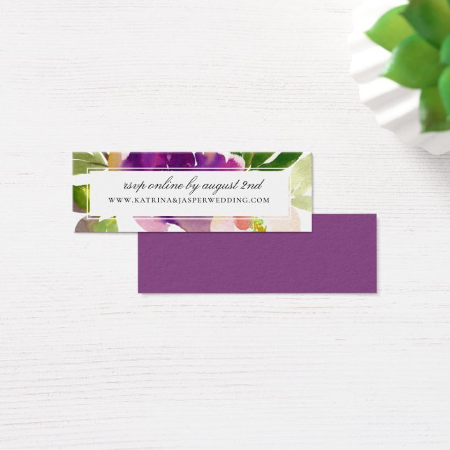 Elegante sitio web de Boda de flores moradas RSVP (Escritorio)