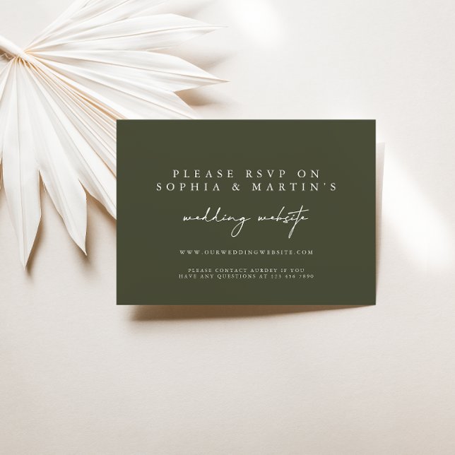 Elegante sitio web de Boda en línea de RSVP Verde  (Subido por el creador)