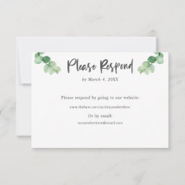 Elegante sitio web de boda Eucalyptus RSVP en líne