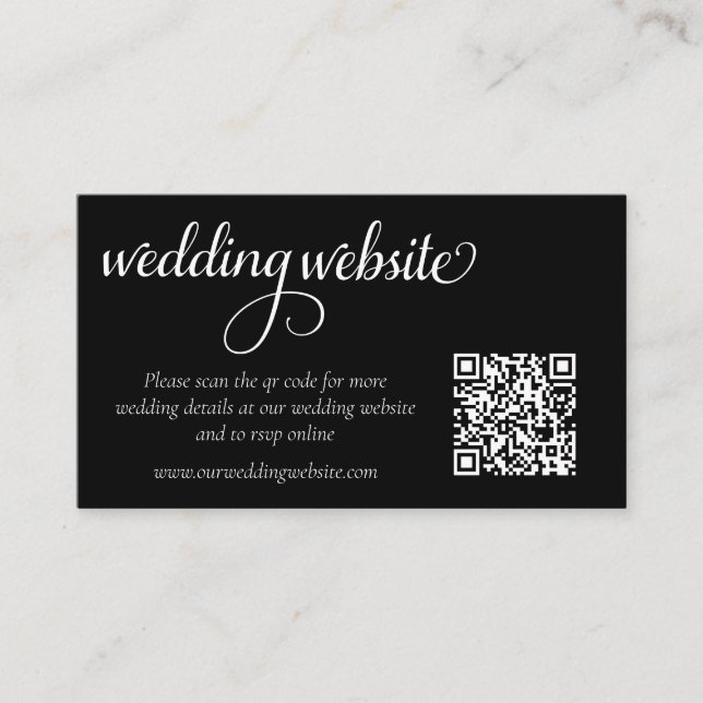 Elegante sitio web de boda Tarjeta de inclusión de (Anverso)