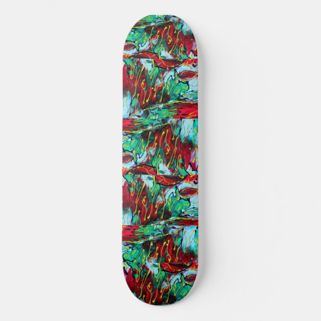 Elegante Skateboard Rojo y Azul (Anverso)