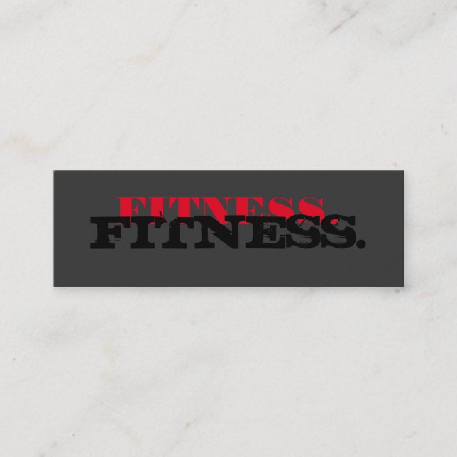 Elegante Skinny Plain Gray Fitness Tarjeta de Nego (Anverso)