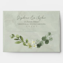 Elegante sobre de Invitación a la Boda de Verdor