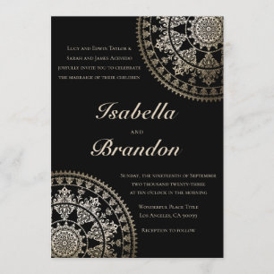 Elegante Solar Mandala Invitaciones a la Boda de O