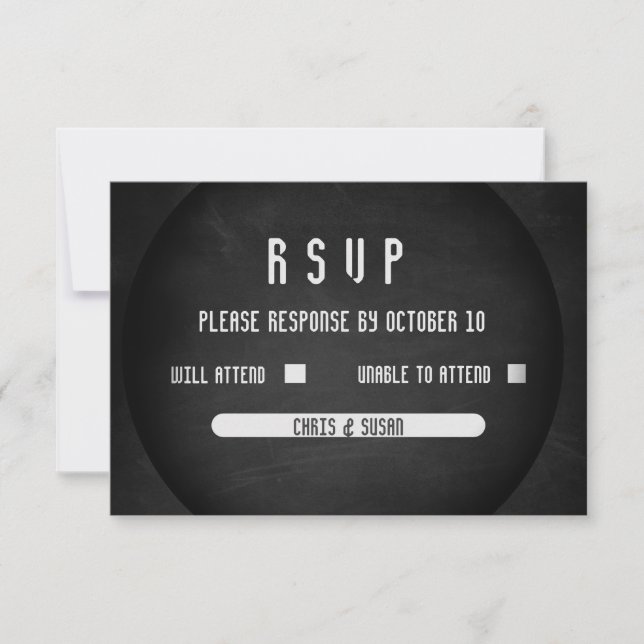 Elegante sólo en blanco y negro RSVP Ca (Anverso)