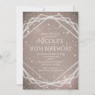 Elegante Sparkle Invitaciones Geométricas de Glam