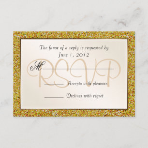 Elegante Sparkling Gold Sweet 16 Purpurina RSVP