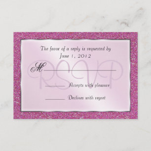 Elegante Sparkling Rosa Sweet 16 Purpurinas RSVP