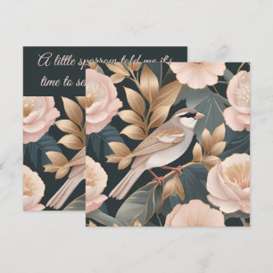 Elegante Sparrow Dusty Floral rosa y dorada