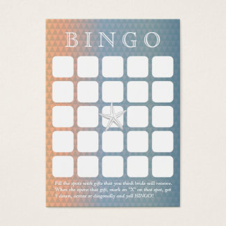 Elegante Starfish 5x5 Bridal Shower Bingo Card
