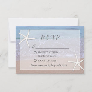 Elegante Starfish Beach Tema Wedding RSVP