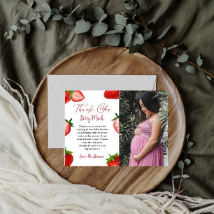 Elegante Strawberry baby ducha tarjeta de agradeci