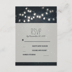 Elegante String Luces Noche Estrellas Boda RSVP