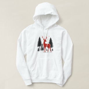 Elegante sudadera con capucha de Navidad con cierv
