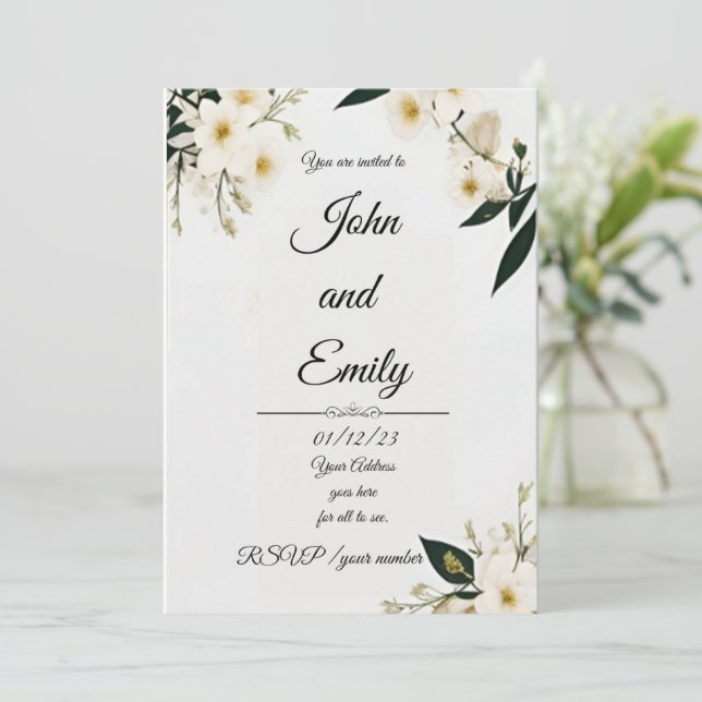 "Elegante Suite de Invitación de Boda" (Anverso de pie)