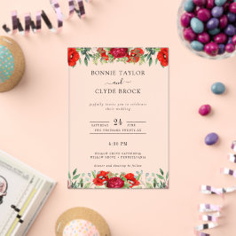 Elegante Suite de Invitación de Boda Acrílica Flor