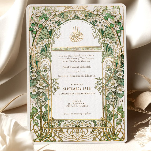 Elegante Suite de Invitación de Boda Floral Islámi (Subido por el creador)