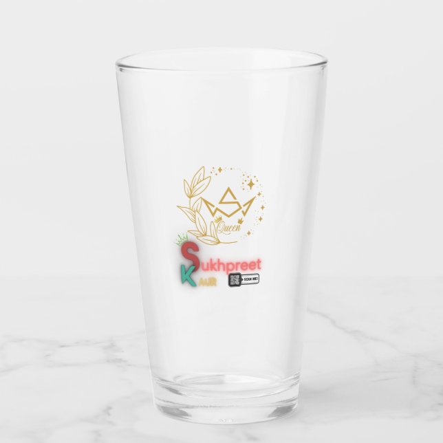Elegante Sukhpreet Kaur Personalizado Glass Cup (Anverso)