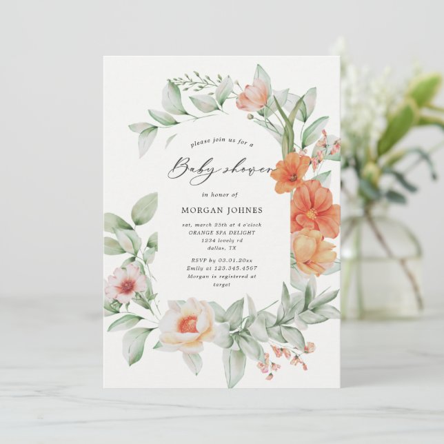 Elegante Summer Garden Floral Baby Shower (Anverso de pie)