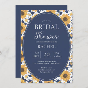 Elegante Sunflower Rustic Bridal Shower Invitación