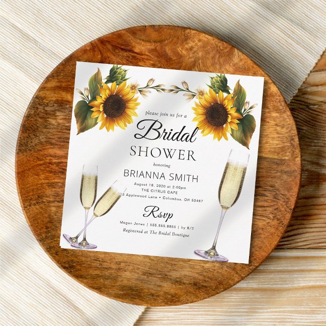 Elegante Sunflowers Bridal Ducha Invitación (Subido por el creador)