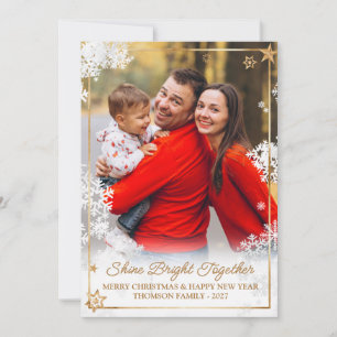 Elegante Superposición de Navidad en Oro Foto Copo