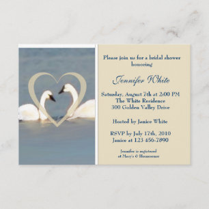 Elegante Swans Bridal Shower Invitación