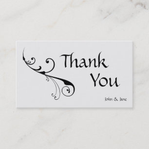 Elegante Swirl Gracias Tarjeta De Negocios