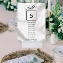 Elegante tabla Boda blanco gráfico de asientos