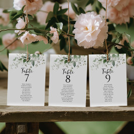 Elegante tabla de vegetación número de asientos ca